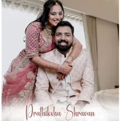 A warm and loving portrait of the couple, Prathiksha and Shravan. The embrace and genuine smiles make this a perfect keepsake from their modern maternity celebration.