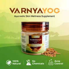 For clear, radiant skin, I formulated Varnya Yog. This Ayurvedic skin wellness supplement works internally to purify the blood and manage concerns like acne and uneven skin tone, helping you achieve a natural glow.