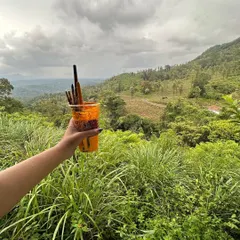 My favourite combination: 'Pahad and chai', or in this case, mountains and my paintbrushes. Taking inspiration from the incredible scenery during my work trip to Wayanad.