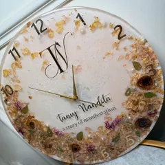 The finished 16-inch resin wall clock, a beautiful and functional piece of art for any home.