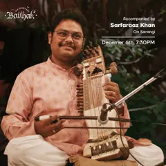 This poster highlights my frequent collaborator, Sarfaraaz Khan, for a ghazal evening. Our partnership is a key feature of many of my performances.
