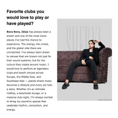 In this Loofre feature, I talk about my dream venues and my love for playing at places with a strong music culture, from Ibiza to Southeast Asia. Every set tells a story.