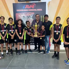 Results speak for themselves. Here’s our Under 14 girls' team after winning the District Basketball Championship. We train our players to compete and win.