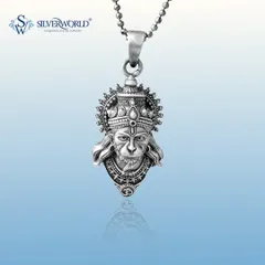 This powerful Hanuman pendant is crafted with intricate detail in 92.5 silver. The design captures the deity's strength and devotion, making it a meaningful piece for believers.