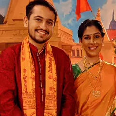 A perfect start to the year, shooting for a spiritual musical TV show based on Bhagwan Shri Ram. Here with the talented Mitali Singh.