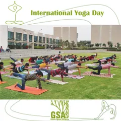 We design landscapes that promote health and well-being in corporate settings. This lawn at the TCS campus in Mihan, one of our projects, is being used for a large-scale yoga session, demonstrating how our spaces can be adapted for corporate wellness activities.