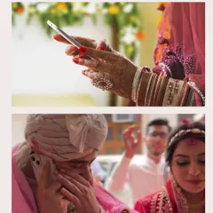 You shouldn't be on your phone fixing problems on your wedding day. This image powerfully illustrates the stress I take off your shoulders, allowing you to be fully present and enjoy your celebration.