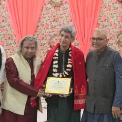 We were honored to felicitate a senior artist during the 'Raghunathanjali' event, a tradition of showing respect to our elders.