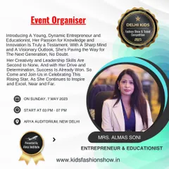 As the event organizer, my passion is to create a visionary platform for the next generation. I believe in empowering kids through creativity and leadership, and this fashion show is a testament to that mission.
