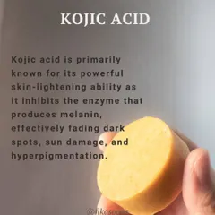 This is my Kojic Acid face soap, a solid bar designed to gently polish your complexion. Kojic acid is known for its powerful skin-lightening ability, helping to fade dark spots and sun damage.