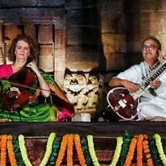 Performing with Saskia at the Rajarani Music Festival in Bhubaneswar. The backdrop of the ancient temple added a layer of history and spirituality to our sitar and cello duet.