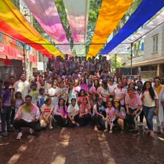 A snapshot from the Holi Fitness Festival. A perfect explosion of color, joy, dance, and sweat with our amazing community.