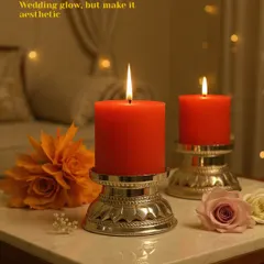 Wedding glow, but make it aesthetic. These intricately designed silver-plated candle holders are perfect for adding a touch of traditional elegance to your tablescapes.