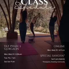 My updated class schedule for both in-person sessions in Gurgaon and online classes. I offer a variety of timings to help you integrate a consistent wellness journey into your life.
