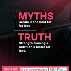 Myth: Cardio is the best for fat loss. Truth: A combination of strength training and proper nutrition leads to faster and more sustainable fat loss.