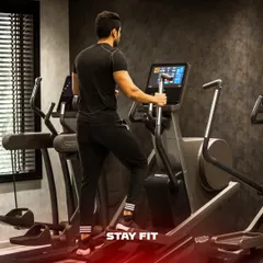 Our cardio section features top-of-the-line equipment like the Technogym elliptical, providing a low-impact, full-body workout.
