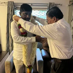 A moment of mutual respect with MP D. K. Suresh. We are committed to bringing the benefits of Vaastu to everyone, fostering peace and positivity in homes across the nation.
