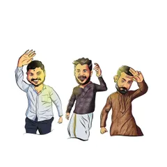 Another set of friends from the large group illustration. I work to capture the energy and personality of each person, whether it's a wave, a dance move, or a thoughtful pose.