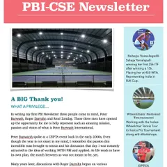 The cover of our first PBI-CSE Newsletter. This publication keeps our players and parents updated on academy highlights, from tournament wins to upcoming events like our wheelchair national tournament.