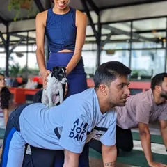 This is what my "Pawga" or puppy yoga sessions are all about. We practice asana, and these little rescue pups wander around, giving kisses and melting hearts. It's impossible not to be present and full of love.