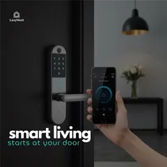 Smart living really does start at your front door. Here’s a look at how you can unlock your door using just your phone. This image shows the sleek design of a modern smart lock and the simple, intuitive interface of the mobile app I provide.