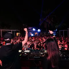 This is what a B2B set is all about. Me and Arnova with our hands in the air, facing a massive, energetic crowd. The connection is everything.