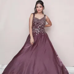 A full-length shot showcasing the entire gown. This gives a complete view of the outfit and is an essential part of any glamour or fashion-style photoshoot.