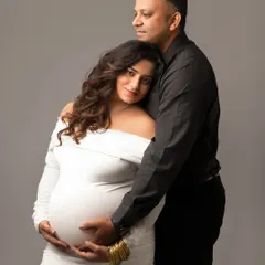A moment of quiet comfort and support. I love capturing these gentle embraces that show the deep bond between expecting parents.