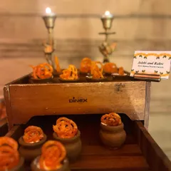 A classic Indian winter dessert, our Jalebi with Rabri is a warm and comforting treat. Crispy, syrup-soaked jalebis are served with thick, creamy rabri in traditional clay pots.