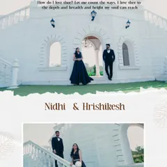 This "Love Story" album page uses the grand staircase and architecture of the studio set to create a dramatic and beautiful backdrop for the couple.