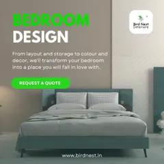 We transform bedrooms by focusing on everything from the layout and storage to the color palette. This design features a minimalist bed frame and a calm, muted color scheme.