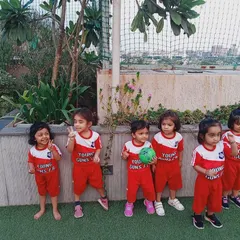 An all-girls team for our toddler football class! We are so proud to create a space where girls can start their sports journey early and build a strong foundation.