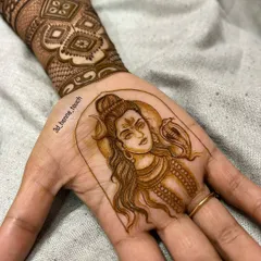 A close-up of a beautifully detailed portrait of Lord Shiva. The fine lines and shading capture a serene and powerful expression, showcasing our skill in figurative art.