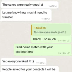 "The cakes were really good! :)" It brings me so much joy when clients are happy and their guests ask for my contact details. Word-of-mouth is the best review.