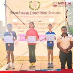 The U-10 medalists with their coach, celebrating their selection for the Maharashtra State Sub Junior Athletics Championships.