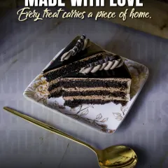 This chocolate pastry slice is made with love and attention to detail. Each layer is rich and moist, making it an indulgent treat that pairs perfectly with a hot cup of coffee.