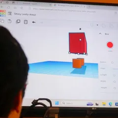A student works in Tinkercad, a 3D design software, to create a model. This is the first step in the 3D printing process, where imagination starts to take a digital form.