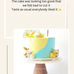 "Taste as usual everybody liked it." I love hearing that my cakes are consistently delicious. This review for a colourful fault line cake made my day.
