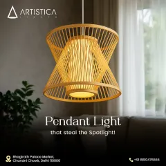 This pendant, crafted from natural bamboo, brings a warm, organic feel to any space. Its intricate woven design casts beautiful patterns of light and shadow, making it an ideal choice for creating a cozy and inviting atmosphere in a living room or over a dining nook.