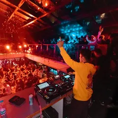 A high-angle shot from my debut in Chennai. The packed, two-level venue was electric, and the energy was non-stop all night.