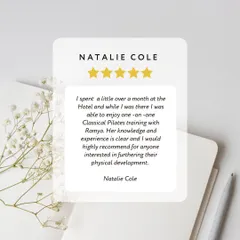 I am forever grateful for my clients' kind words. This testimonial from Natalie Cole speaks to the knowledgeable and personalized experience I strive to provide in every one on one session.