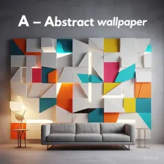 This image from our A-Z trend guide showcases 'A for Abstract'. A colorful, 3D abstract design like this can serve as a bold piece of art and the focal point of a modern room.
