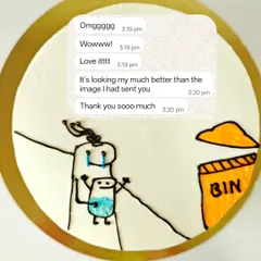 The client's reaction to the sibling roast cake was priceless. I'm so glad they loved it and that it looked even better than the image they sent.