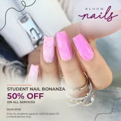 A duplicate of the Student Nail Bonanza offer announcement.