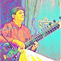 A colorful, artistic rendition of a performance photograph.
