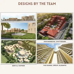 A collage of projects led by Adhir Mahajan, showcasing his diverse portfolio across hospitality, education, commercial, and residential master plans.