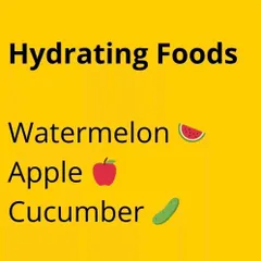 Staying hydrated is key for energy and fat loss. Besides drinking water, you can eat hydrating foods like watermelon, apples, and cucumber to meet your daily needs.