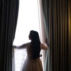 Before the world sees the bride, she meets the light. I love capturing these quiet, powerful silhouettes that tell a story of anticipation and dreams.