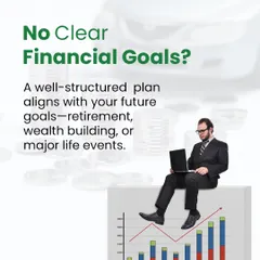 Many investors are unsure if they need professional guidance. This image highlights a key sign: the lack of clear financial goals for retirement, wealth building, or other major life events, which a structured plan can solve.