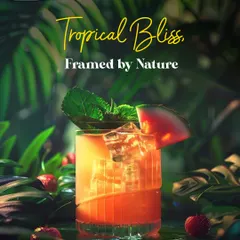 This tropical cocktail, garnished with watermelon and fresh mint, is a true taste of paradise. We use fresh fruits and natural elements to create drinks that are both beautiful and delicious.